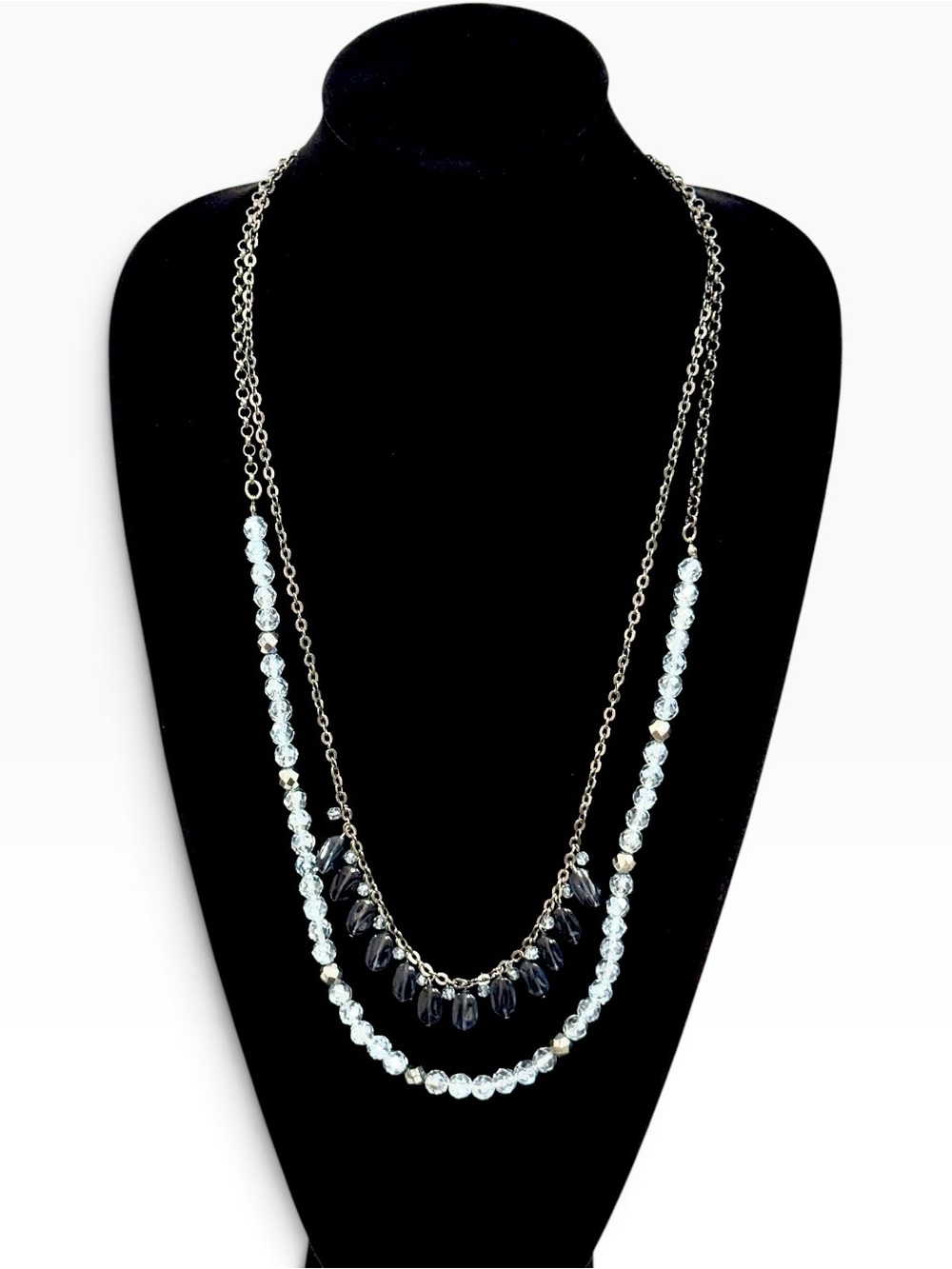 Coldwater Creek Blue Layered Bead Necklace | NWT